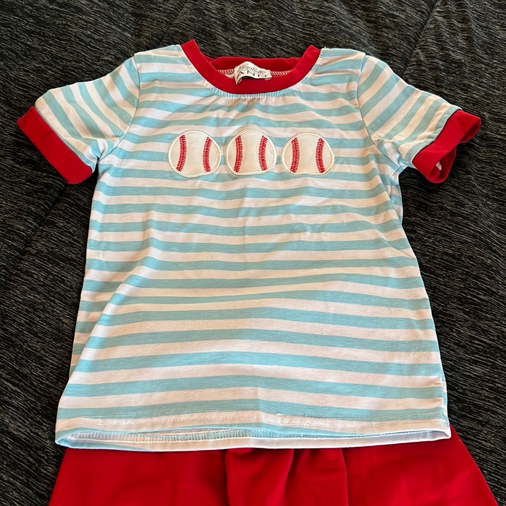 NWOT baseball short set, size 3T